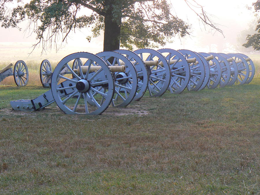 Cannons in fog Photograph by Michael Porchik