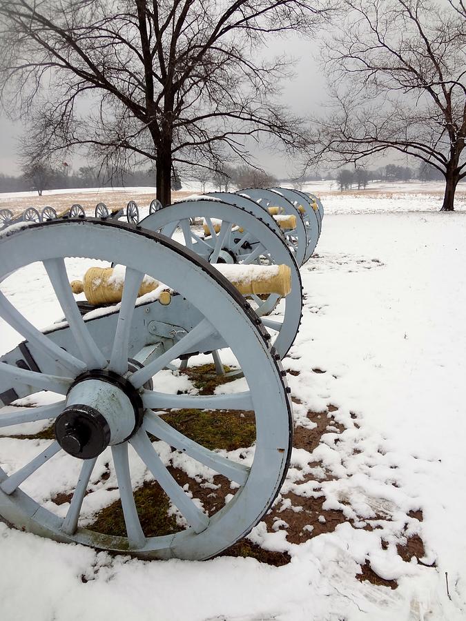 Cannons in the snow Photograph by Michael Porchik