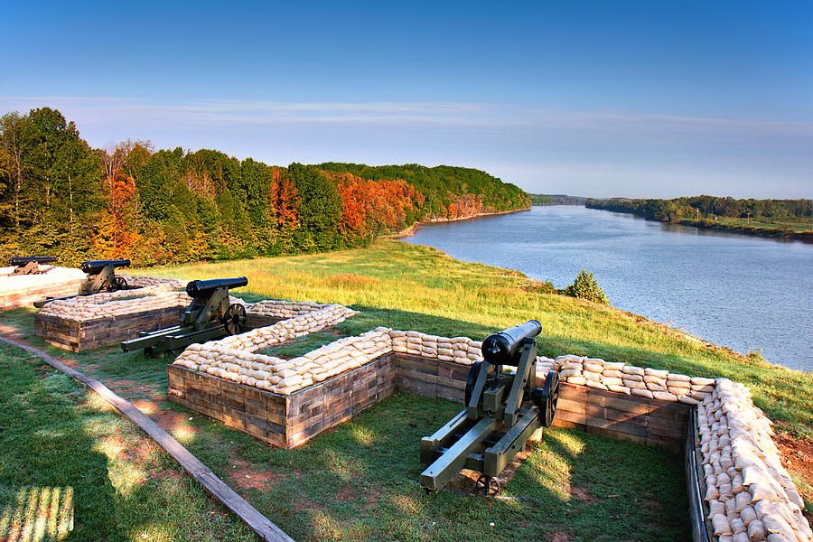 Cannons overlooking the River Photograph by Mary Almond