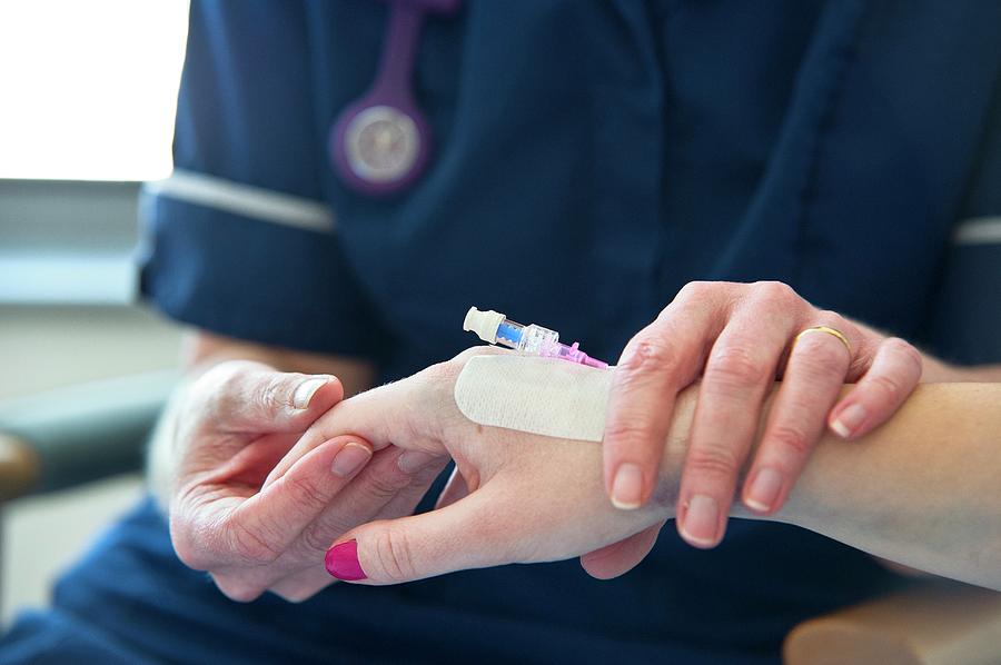 Cannula In Patients Hand Photograph by Lth Nhs Trust/science Photo Library