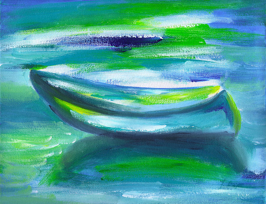 Canoe Abstract Painting by Frank Bright