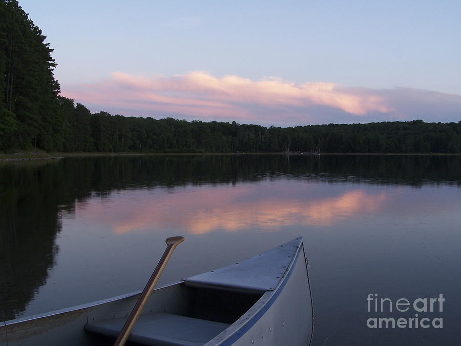 Canoe and Sunset Photograph by Forest Floor Photography