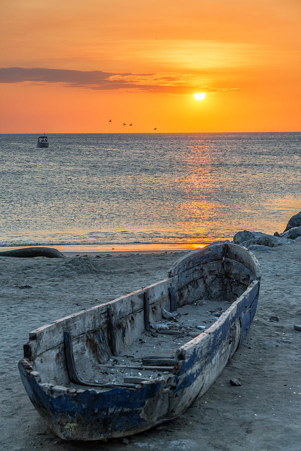 Boat Photograph - Canoe and Sunset by Jess Kraft
