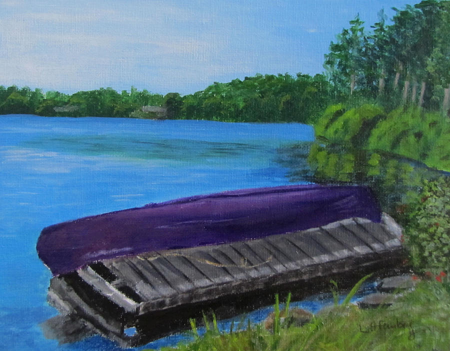 Canoe at Back Lake Painting by Linda Feinberg