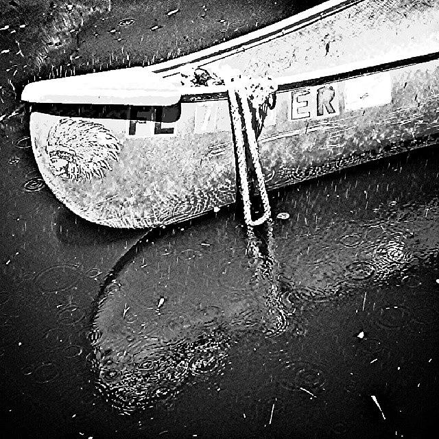 Nature Photograph - #canoe, #river, #blackandwhite , #bnw by Melissa Hardecker
