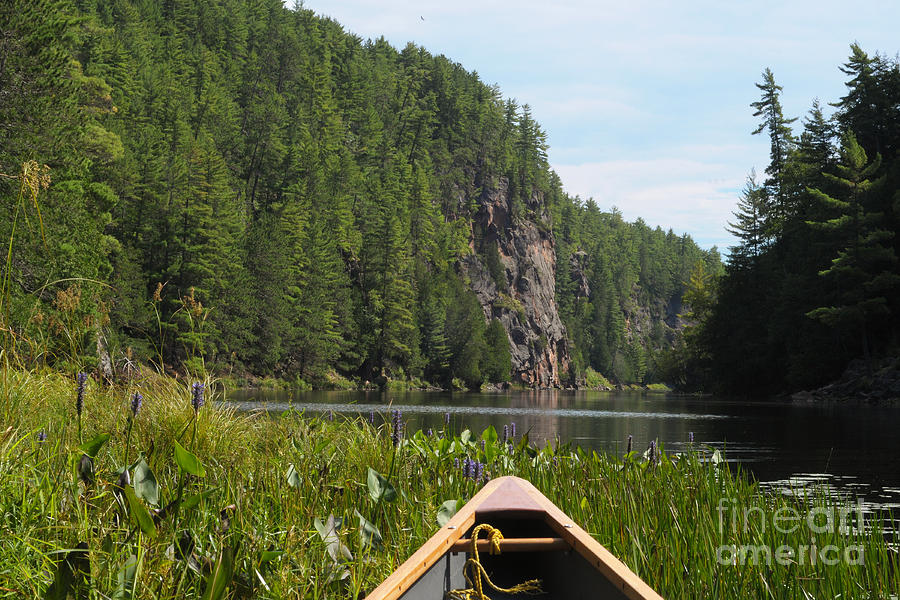 Canoeing in Barron Canyon in Ontario Photograph by Les Palenik