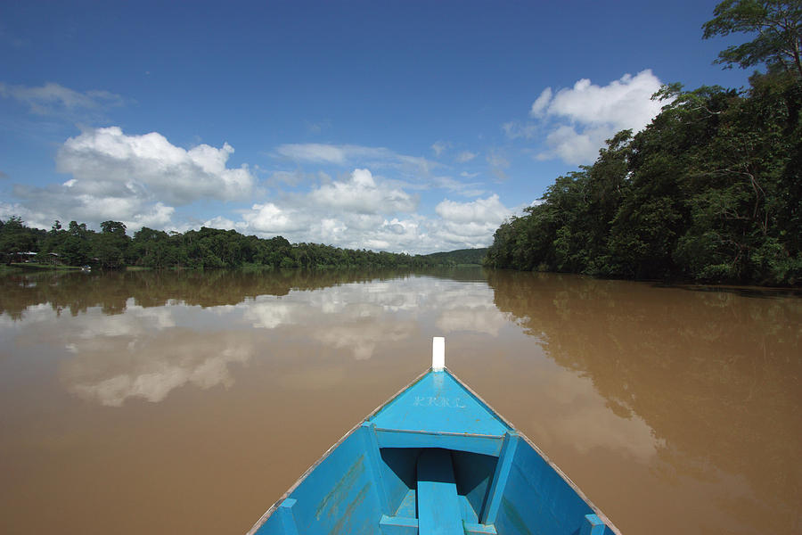 Canoeing On Kinabatangan River Sabah Photograph by Hiroya Minakuchi