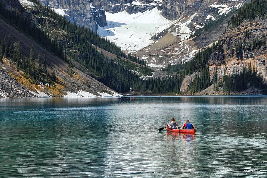 Canoeing on Lake Louise  Photograph by Dyle   Warren