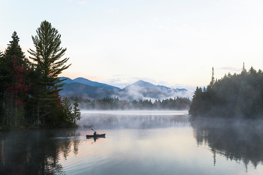Canoeing On The Boreas Pond Photograph by Johnathan Ampersand Esper Canoeing On The Boreas Pond Photograph by Johnathan Ampersand Esper
