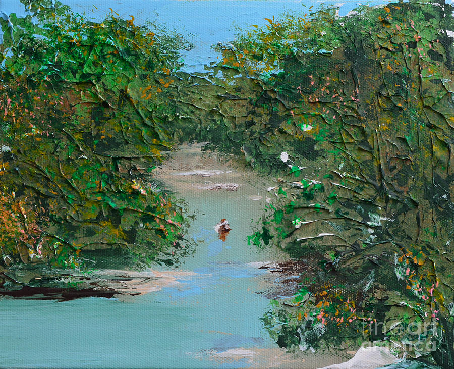 Canoeing On The White River Painting by Alys Caviness-Gober