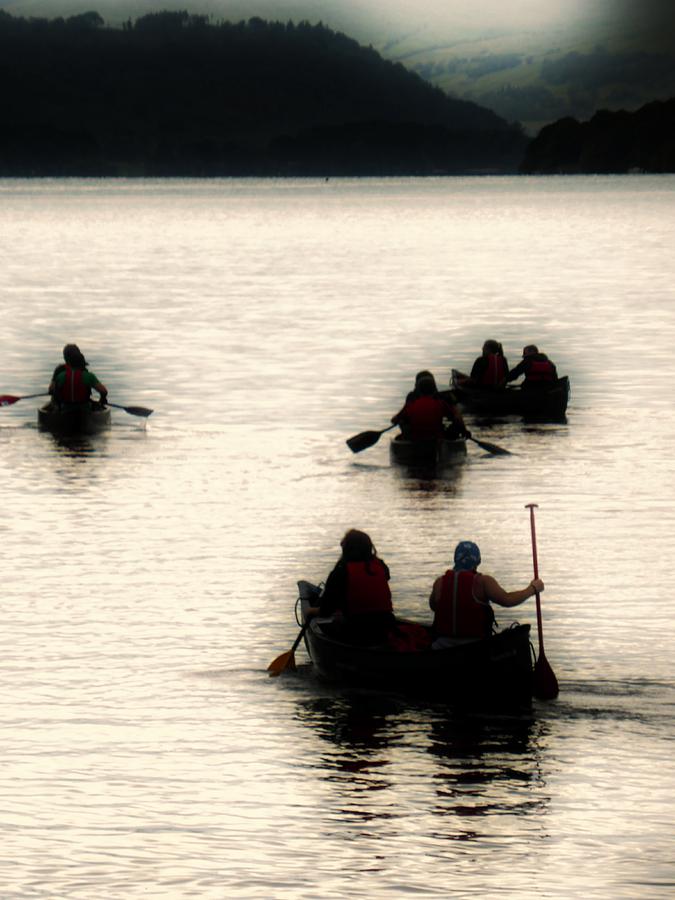 Canoeists on Lake Windermere Photograph by Mike Marsden