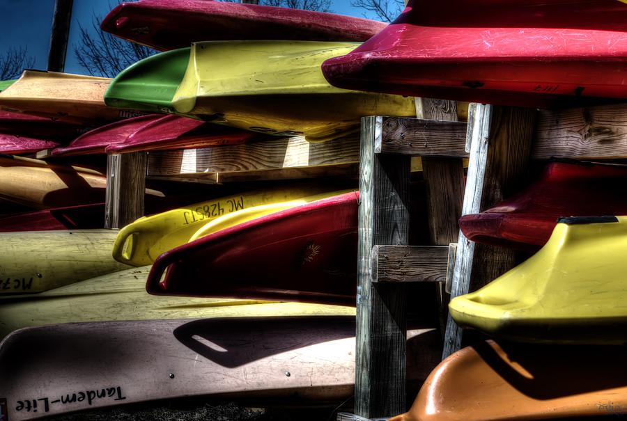 Canoes are ready Newaygo Michigan Photograph by Evie Carrier