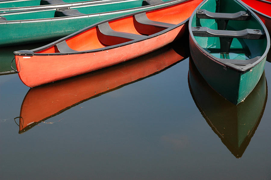 Boat Photograph - Canoes at Dows Lake in Ottawa by Rob Huntley