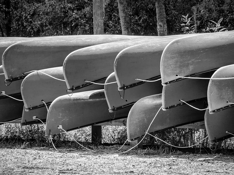 Canoes BW Photograph by Carolyn Marshall