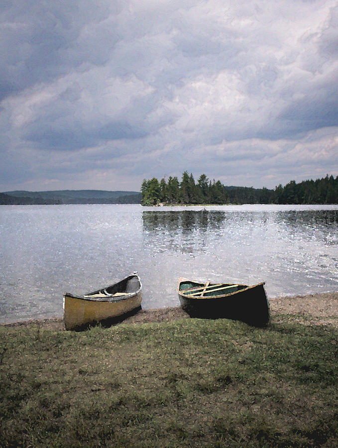 Canoes - Canisbay Lake Photograph by Richard Andrews