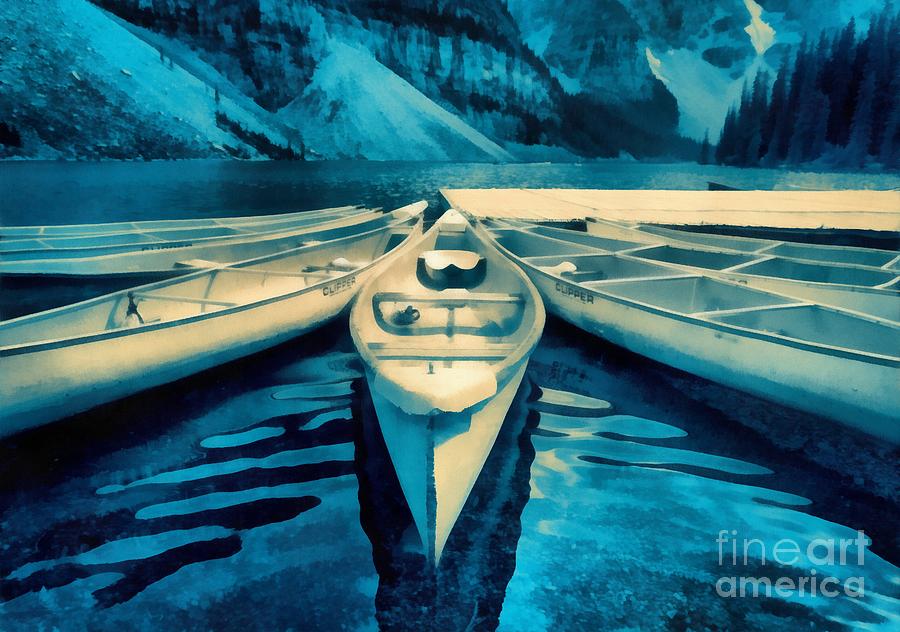 Banff National Park Photograph - Canoes by Edward Fielding