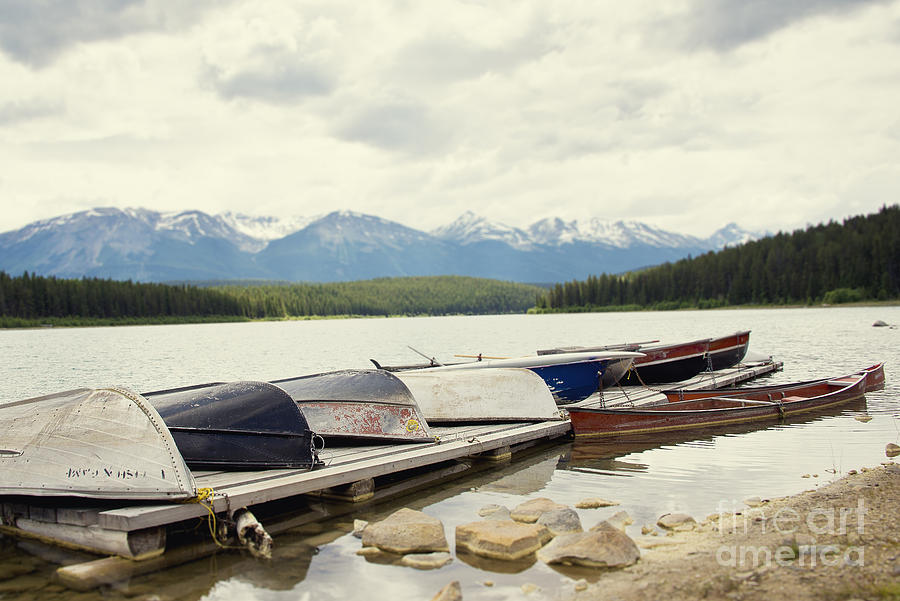 Banff National Park Photograph - Canoes by Ivy Ho