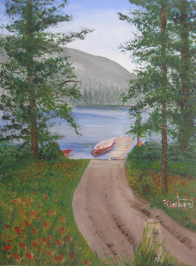 Canoing in Alaska  Painting by Kimber  Butler