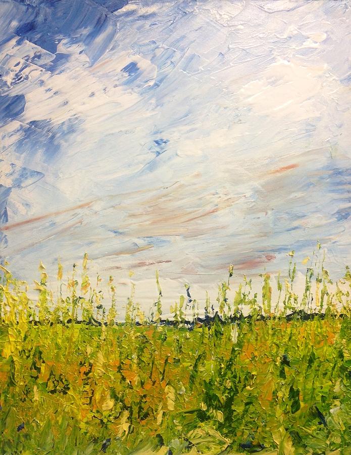 Canola Field in Abstract Painting by Desmond Raymond