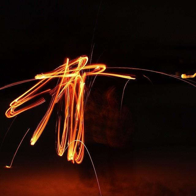 Steelwool Photograph - #canonsl1 #longexposure #lightpainting by Meg Pace
