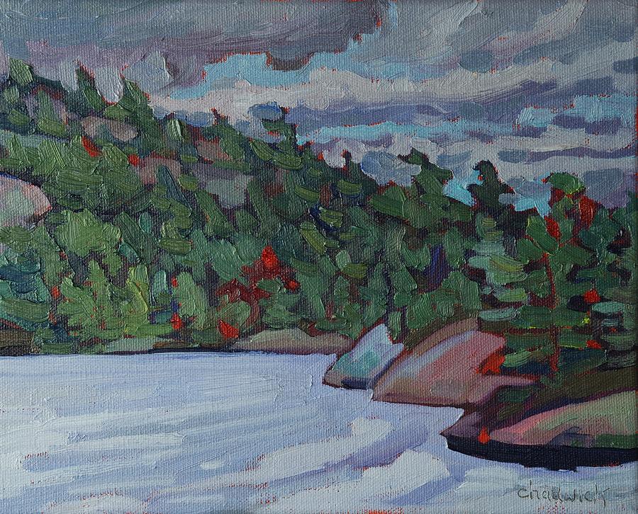 Fall Painting - Cant See the Rocks for the Trees by Phil Chadwick