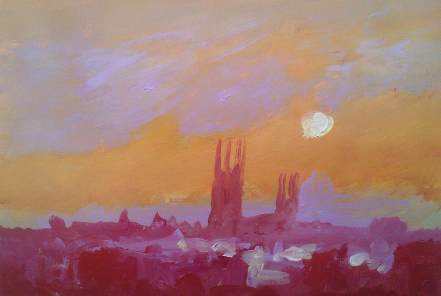 Sunset Painting - Canterbury Sunset 2 by Paul Mitchell