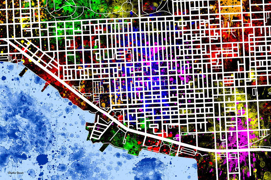 Canton Map Digital Art by Stephen Younts