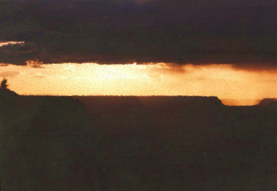 Canyon Edge Sunset Painting Digital Art by Asbjorn Lonvig
