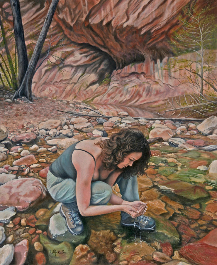 Realistic Painting - Canyon Hike by Holly Kallie
