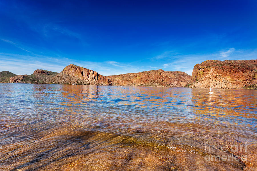 Winter Photograph - Canyon Lake clear calm waters by Jo Ann Snover