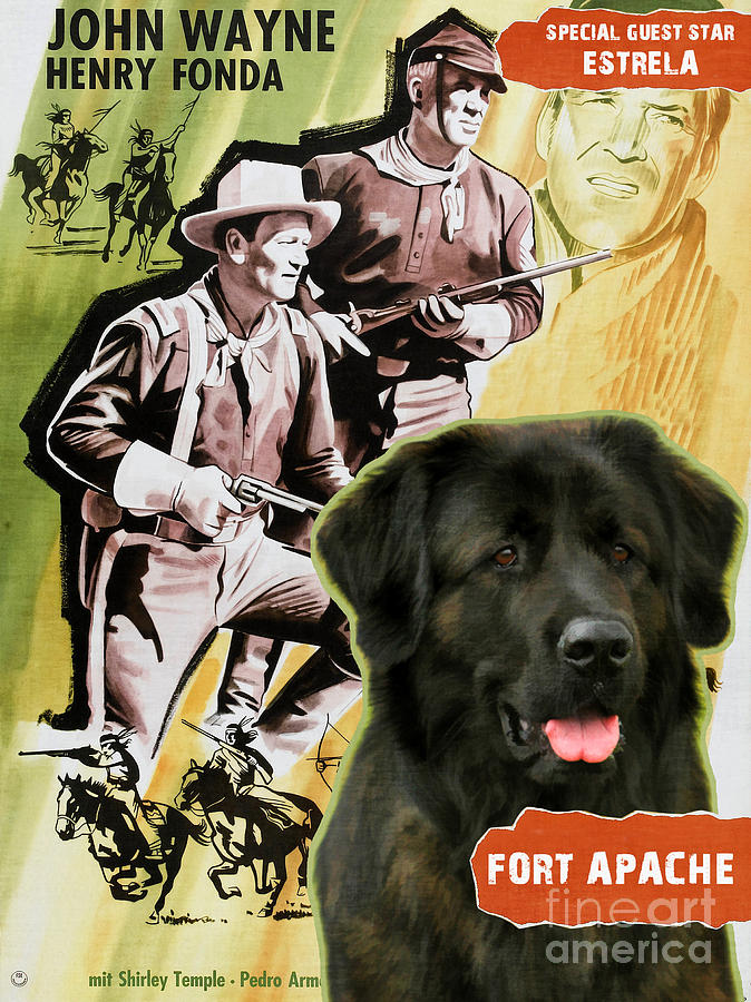 Cao da Serra da Estrela - Estrela Mountain Dog Art Canvas Print - Fort Apache Movie Poster Painting by Sandra Sij