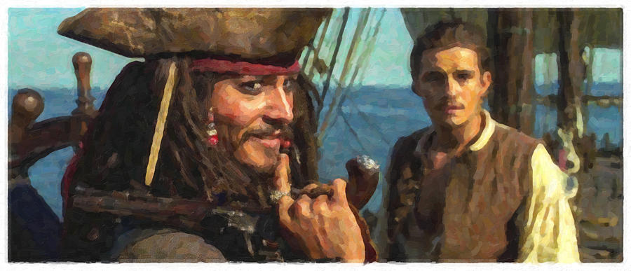 Orlando Bloom Painting - Cap. Jack Sparrow by Himanshu  Dubey