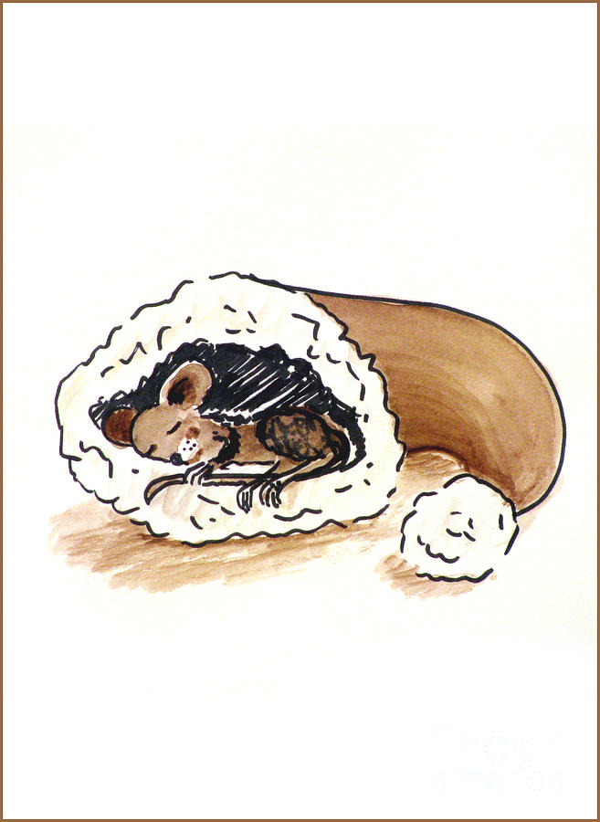 Mouse Painting - Cap Nap by Liz Marshall