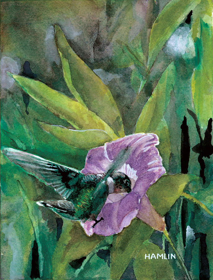 Cap Tourmente Hummingbird Painting by Steve Hamlin