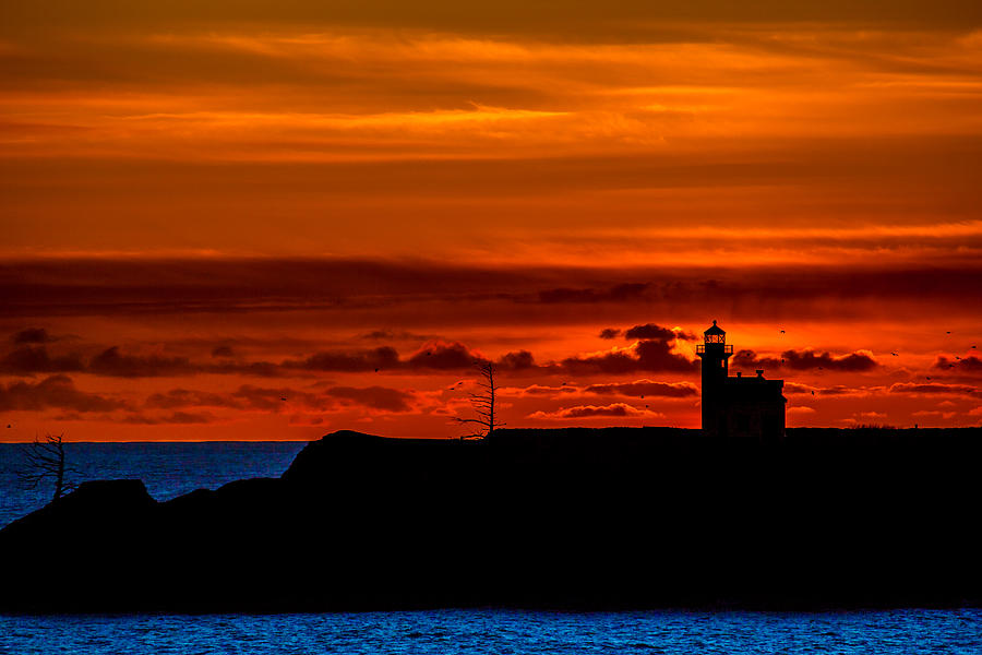 Sunset Photograph - Cape Arago Lighthouse II by Robert Bynum