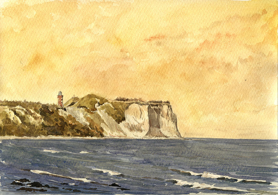 Sunset Painting - Cape Arkona germany by Juan  Bosco