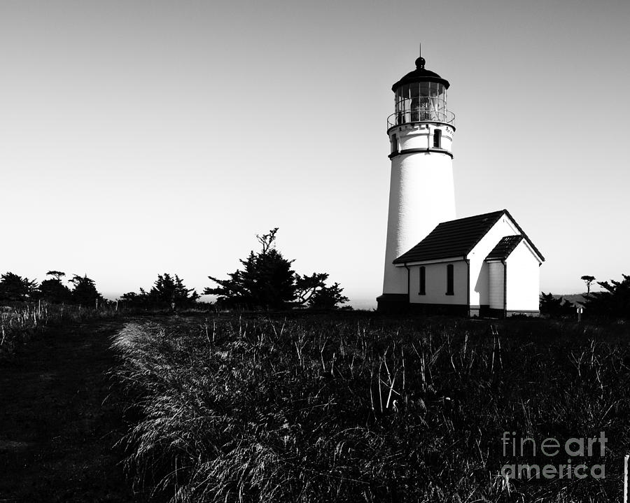 Cape Blanco Lighthouse - BW Photograph by Randy Wood