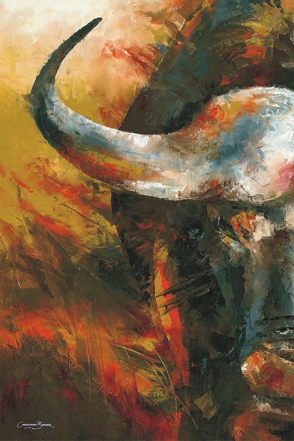 Cape Buffalo Painting by Christiaan Bekker