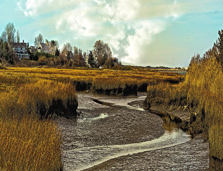 Cape Cod Americana Low Tide In A Barnstable Village Marsh