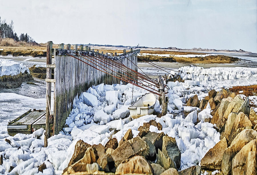 Cape Cod Americana - Marsh Channel In Winter Photograph by Constantine Gregory