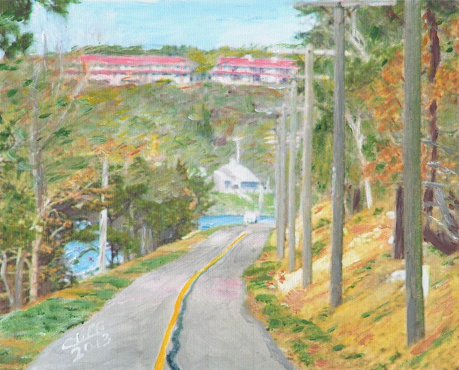 Cape Cod Canal Bike Trail Painting by Cliff Wilson
