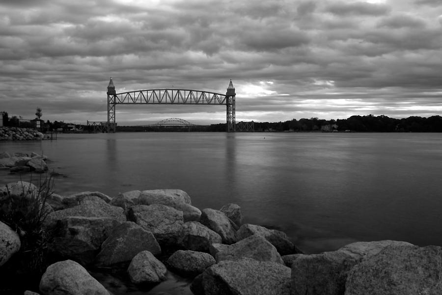 Black And White Photograph - Cape Cod Canal Train Bridge by Amazing Jules