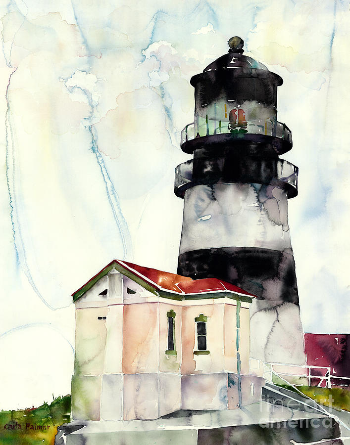 Lighthouse Painting - Cape Disappointment by Carla Palmer