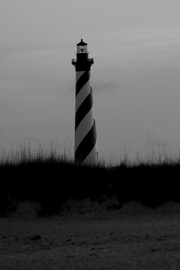 Lighthouse Photograph - Cape Hatteras Lighthouse Black And White by Cathy Lindsey