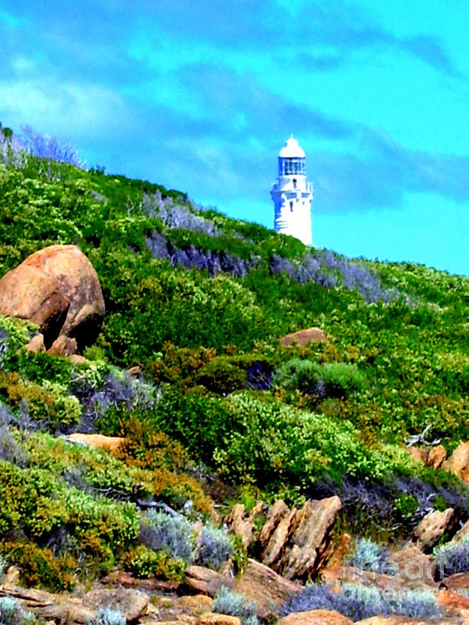 Cape Leeuwin Lighthouse behind the hill Digital Art by Roberto Gagliardi