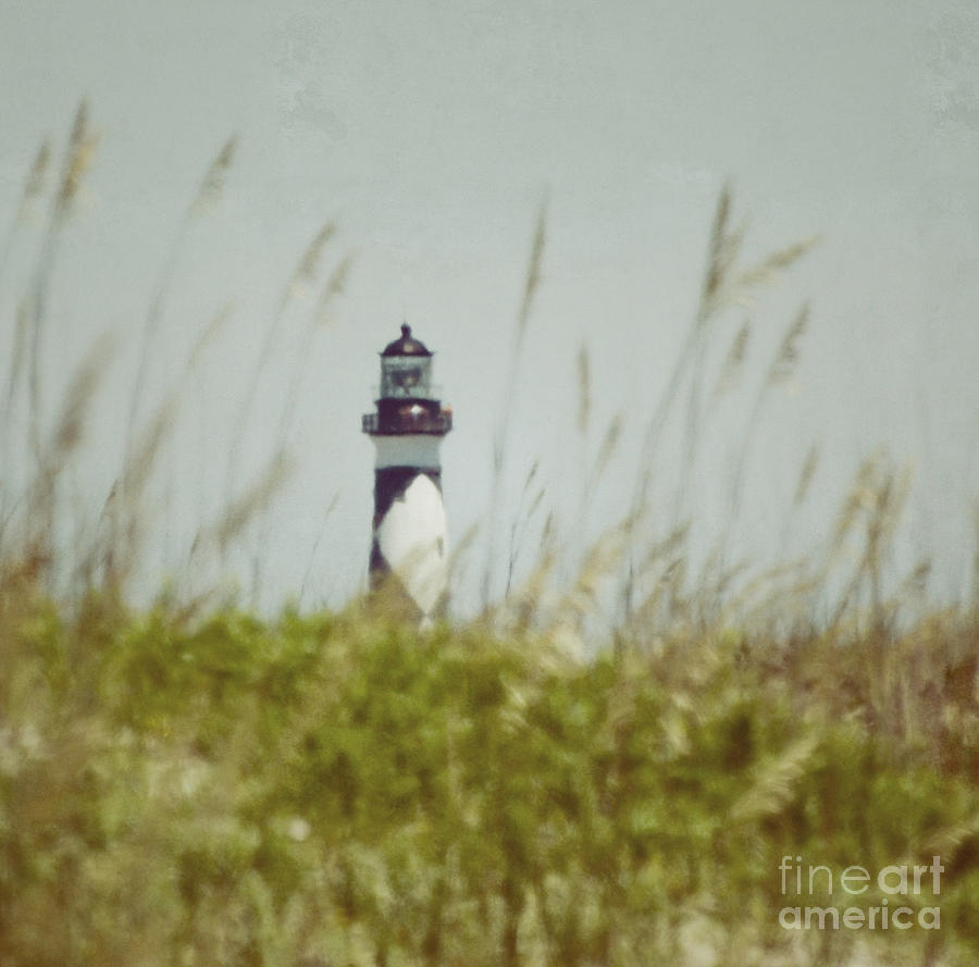 Cape Lookout Lighthouse - Vintage Photograph by Kerri Farley