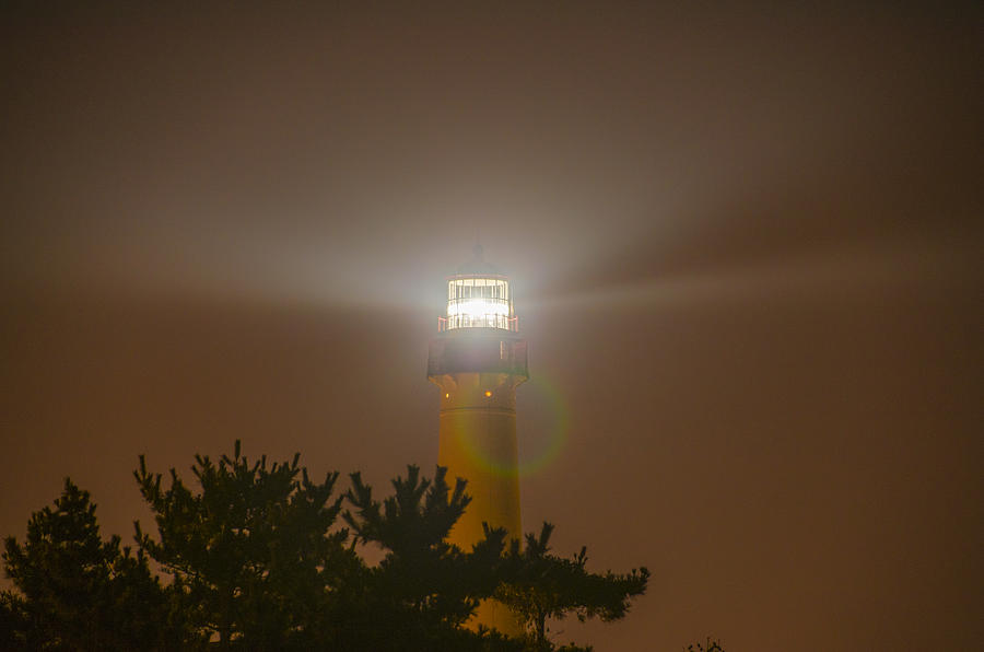 Lighthouse Photograph - Cape May Lighthouse at Night by Bill Cannon