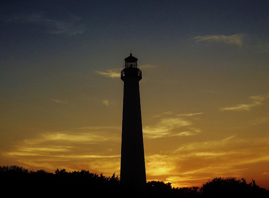 Cape May Lighthouse at Sunset Photograph by Ed Sweeney
