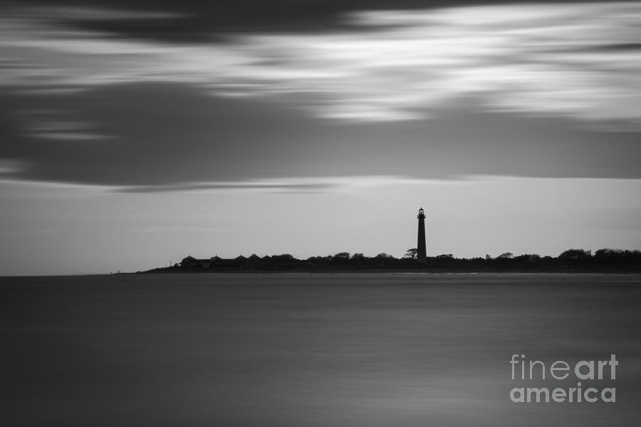 Sunset Photograph - Cape May Lighthouse Long Exposure bw by Michael Ver Sprill
