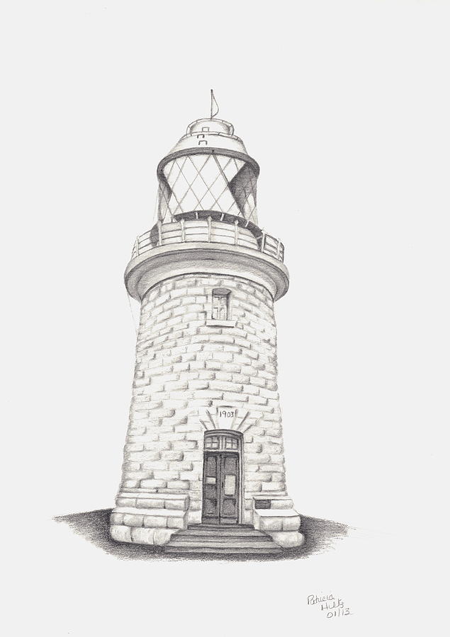 Cape Naturalist Lighthouse Drawing by Patricia Hiltz